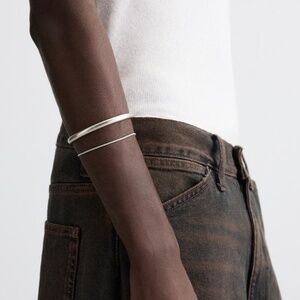 NWT Zara 2 Pack Silver Plated Metal Bracelets